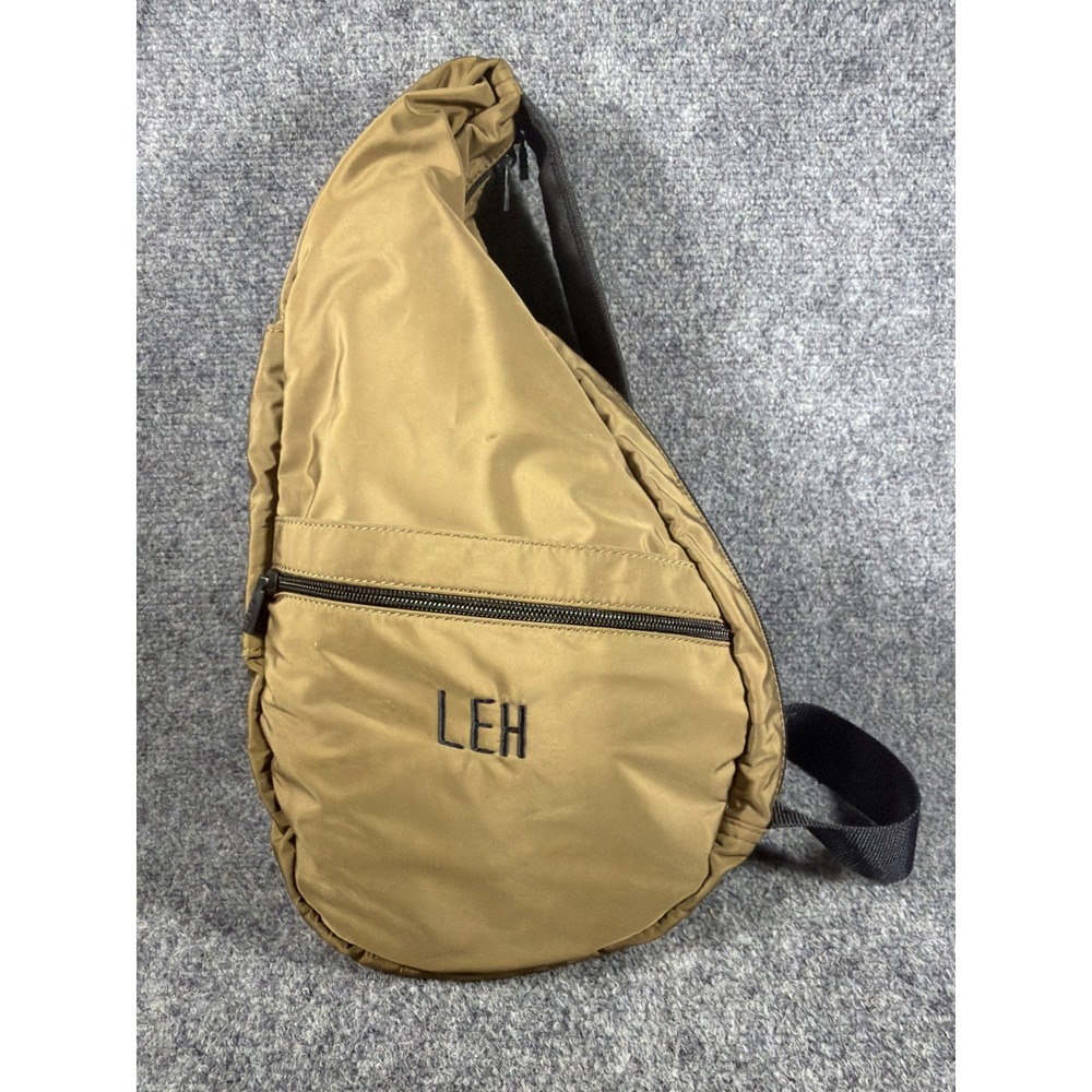 LL Bean AmeriBag Healthy Back Bag Brown Nylon Sling Backpack Ergonomic